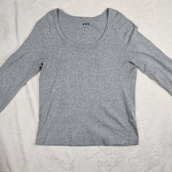 Three Dots Shirt Long Sleeve XLWomen’s Top Scoop Neck Gray lightweight - Picture 1 of 8